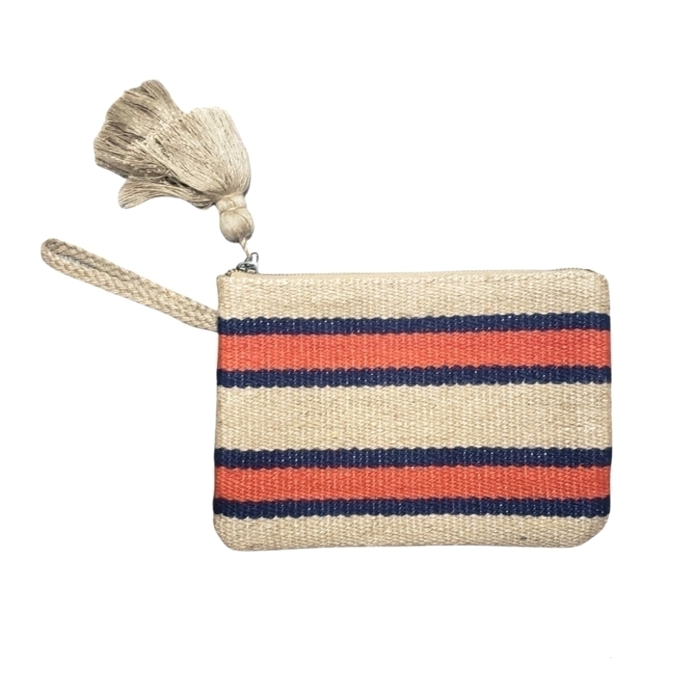 J.JILL Jute Wristlet Clutch with Tassel Striped Multi Color - Picture 5 of 5